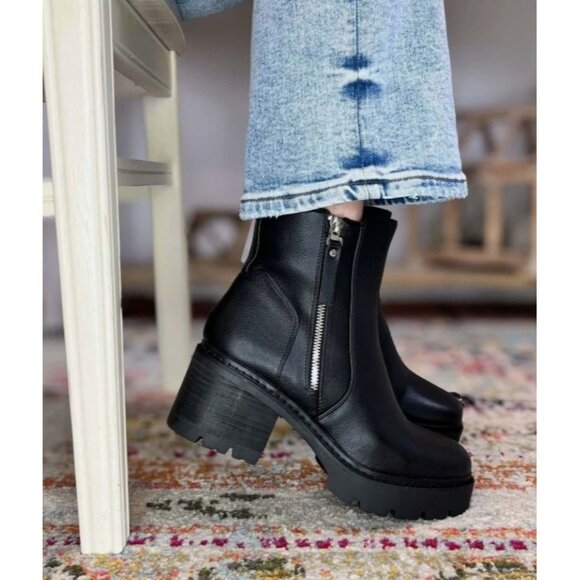 Corkys Up To No Good Round Toe Zippered Platform  Women's Black Casual Boots - Picture 6 of 6